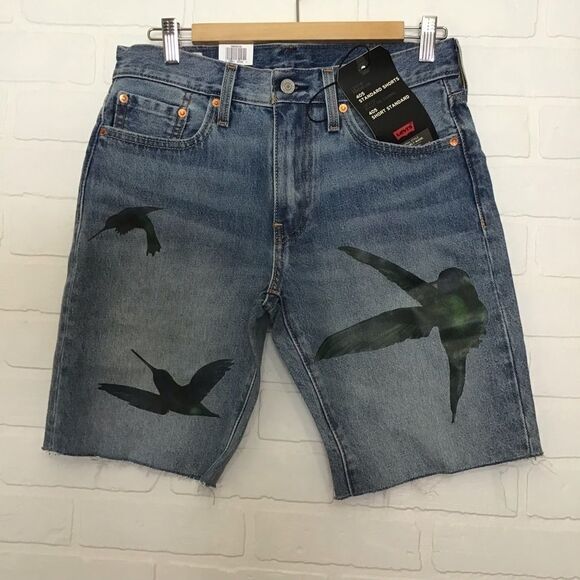 Levi’s Mens Jeans Shorts Denim Shorts 405 Premium turn heads blue special design - Picture 3 of 12